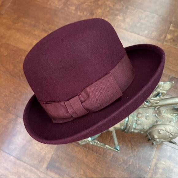 Vintage Amanda Smith Women’s 100% Wool Hat, Burgundy Maroon, 90s Style, Italian - Picture 4 of 14
